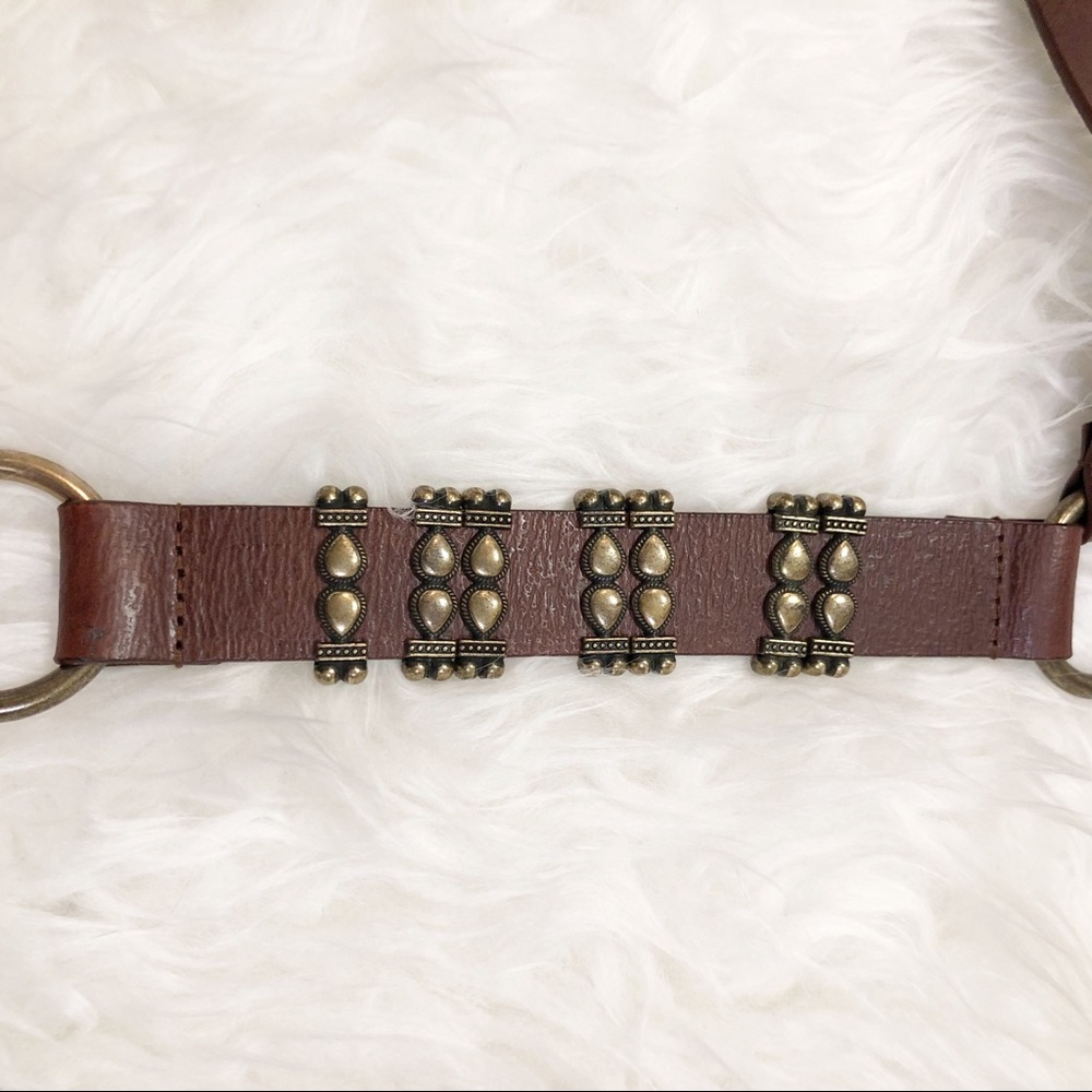 Brown Studded Fringe Women's Belt - Picture 4 of 8